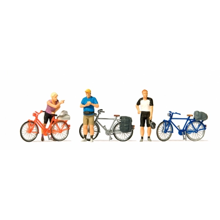 Preiser 10644 - Rowerzyści na stojąco w strojach sportowych (2)
