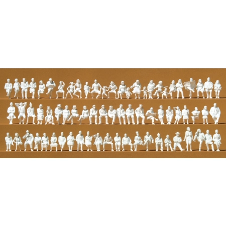 Preiser 16358 - Siedzące osoby, 72 niepomalowane figurki