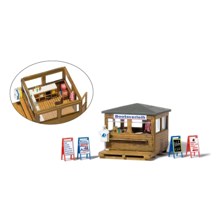 Preiser 17314 - Kiosk z wypożyczalnią łodzi, zestaw