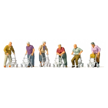 Preiser 10718 - Seniorzy z rollatorem