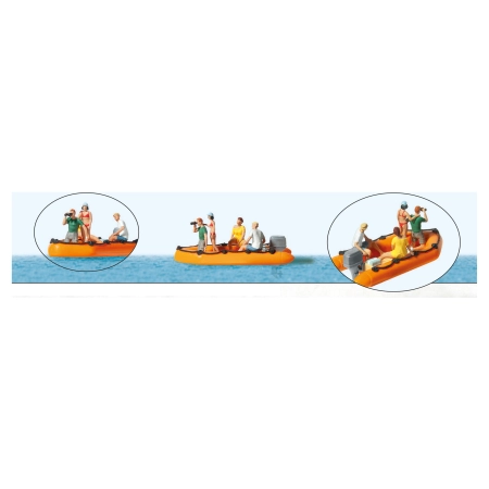 Preiser 10764 - Rodzina w pontonie 4 figurki