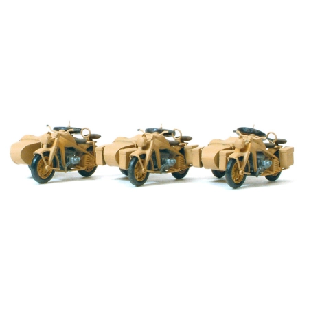 Preiser 16563 - 3 motocykle Zundapp KS750, z koszem