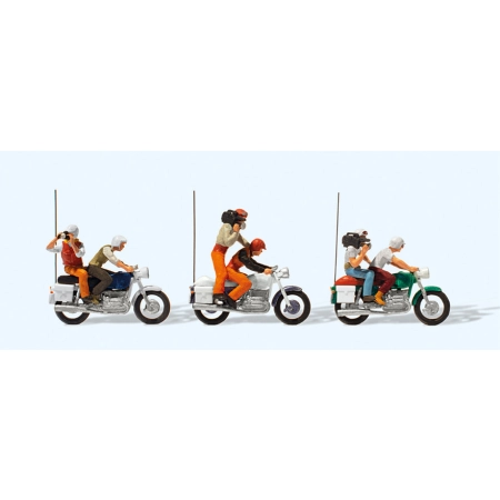 Preiser 25102 - Motocykliści telewizyjni i prasowi