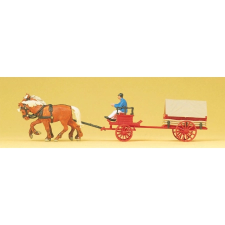 Preiser 30429 - Zaprzęg konny do przewozu węgla, ok.1900