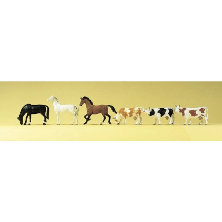 Preiser 75019 - Konie, krowy