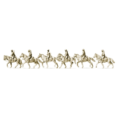 Preiser 16617 - Kawaleria w marszu, III Rzesza 1942-45, 12 niepomalowanych figurek