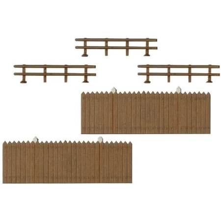 Busch 6015 - Ogrodzenie z desek, 2 rodzaje, całkowita długość 210 cm