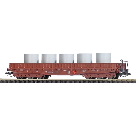 Busch 31179 - Wagon platforma Samm 4818 z betonowymi pierścieniami, DR, Ep.IV