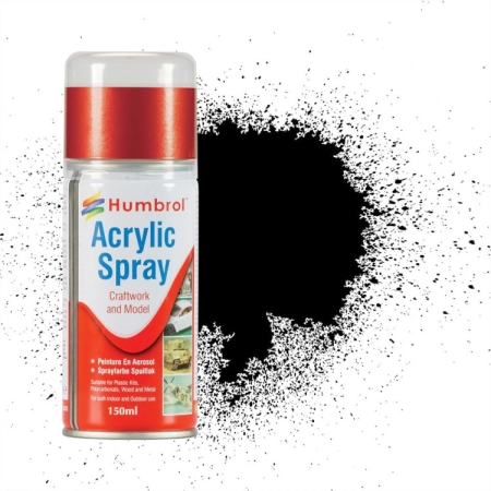 HUMBROL AD6085 - Spray akrylowy 150 ml 085 Black Satin