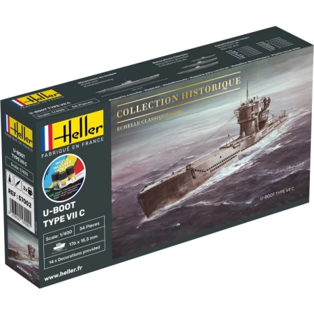 Heller 57002 - Starter Set - U-Boot Type VII C - 1:400