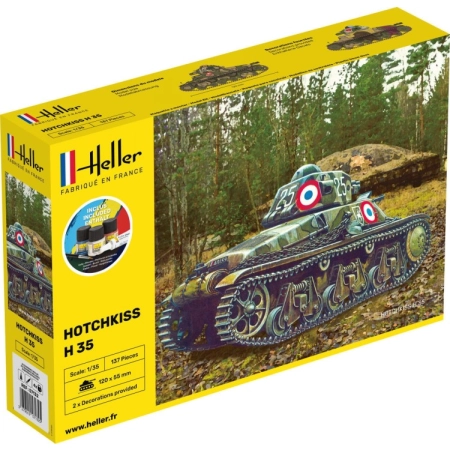 Heller 57132 - Starter Set - Lekki czołg Hotchkiss H35 - 1:35