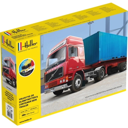 Heller 57702 - Starter Set - Volvo F12-20 GlobeTrotter z naczepą kontenerową - 1:32
