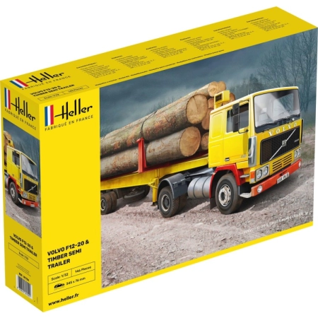 Heller 81704 - Volvo F12-20 z naczepą do drewna - 1:32