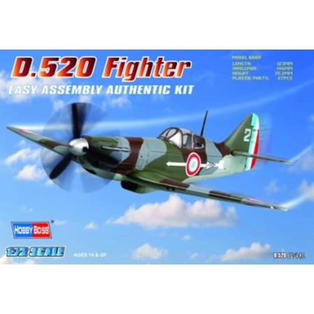 HOBBY BOSS - 80237 Francuski myśliwiec D-520 - 1:72