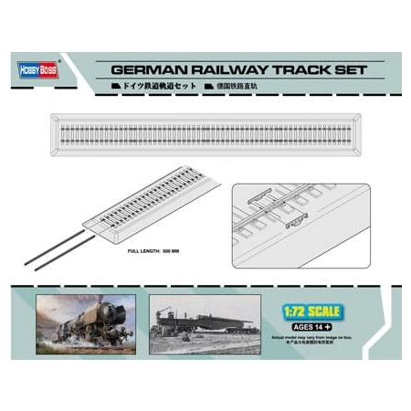 HOBBY BOSS 82902 - Niemieckie tory kolejowe proste dł 500 mm - 1:72