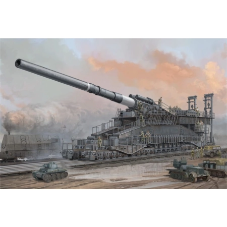 HOBBY BOSS 82911 - Niemieckie działo kolejowe 80cm K(E) Dora - 1:72