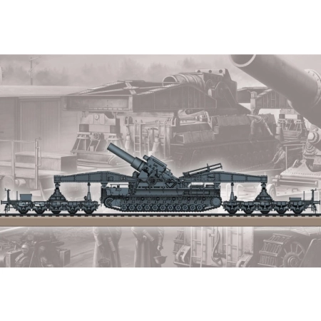 HOBBY BOSS 82961 - Morser Karl-Gerat 040/041 na transporterze kolejowym - 1:72
