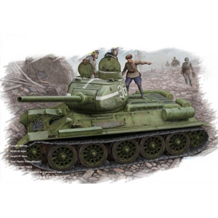 HOBBY BOSS 84807 - Russian T-34/85 (model 1944 flattened turret) Tank - 1:48