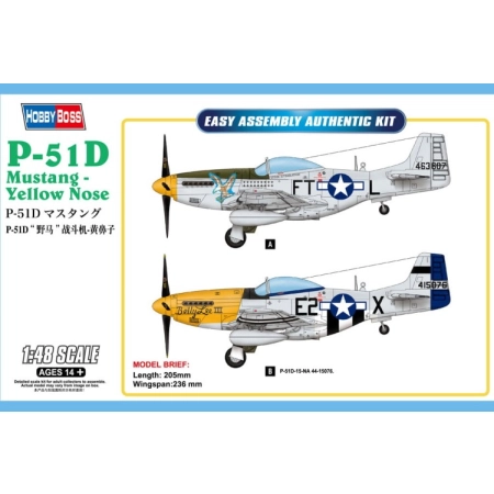 HOBBY BOSS 85808 - P-51D Mustang - Yellow Nose 1:48
