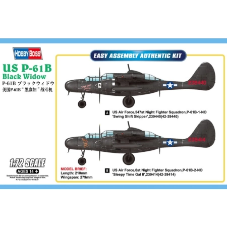 HOBBY BOSS 87262 - US P-61B Black Widow - 1:72