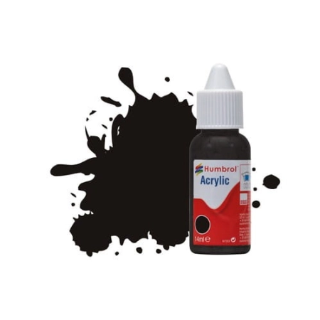 HUMBROL DB0201 - Farba akrylowa 14 ml - 201 Black - Metallic