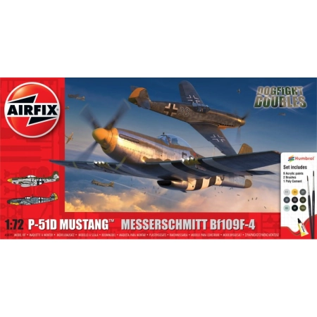 AIRFIX A50193 - Gift Set - P-51D Mustang vs Bf109F-4 Dogfight Double - 1:72