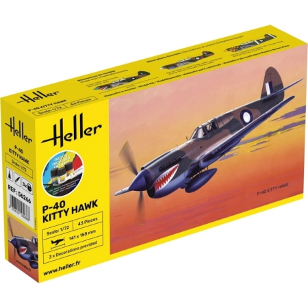 Heller 56266 - Starter Set - P-40 Kitty Hawk - 1:72