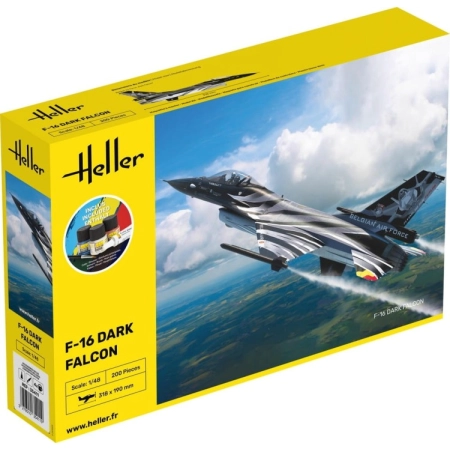 Heller 35411 - Starter Set - F-16 Belgian Air Force Dark Falcon - 1:48