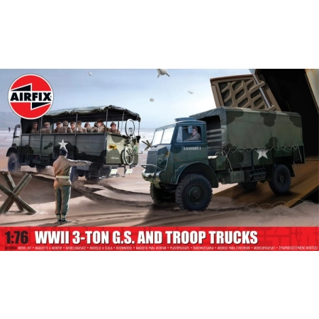 AIRFIX A03306A - WWII 3-ton 4x4 General Service & Troop Trucks - 1:76 (Nowość 2025)
