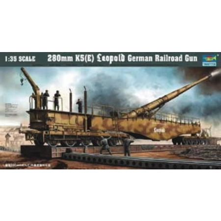 TRUMPETER 00207 - Niemieckie działo kolejowe Leopold 280mm K5 (E) - 1:35