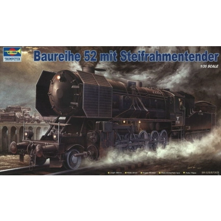 TRUMPETER 00210 - Parowóz Kriegslokomotive BR 52 z tendrem, DR - 1:35
