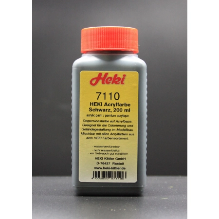 Heki 7110 - Farba akrylowa sadza czarna, 200ml.