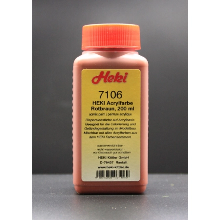 Heki 7106 - Farba akrylowa czerwono-brązowa, 200ml.
