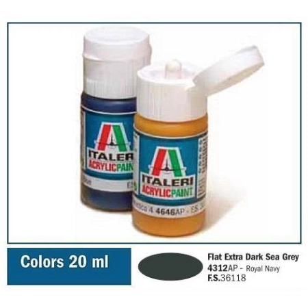 Italeri 4312AP - Matowa farbka akrylowa bardzo ciemna szaro-morska, 20 ml.