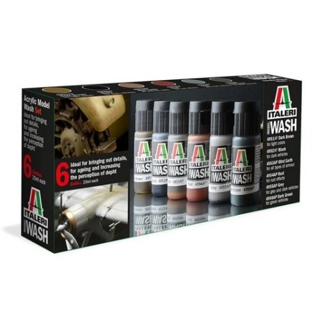 Italeri 448AP - Zestaw 6 akrylowych farb typu Wash