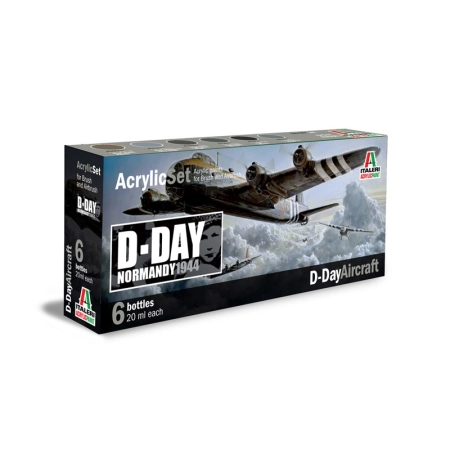 Italeri 445AP - Zestaw 6 farb akrylowych: SAMOLOTY D-DAY