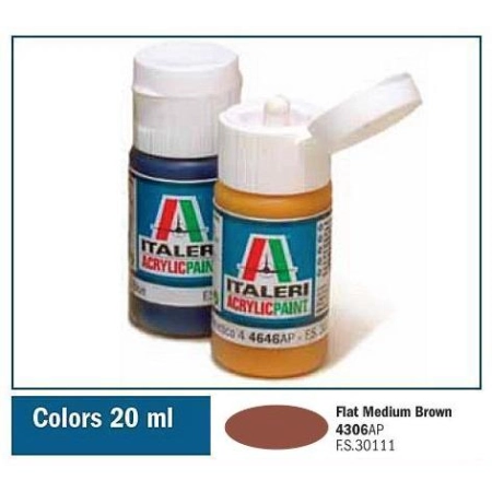 Italeri 4306AP - Matowa farbka akrylowa Flat Medium Brown, 20 ml.