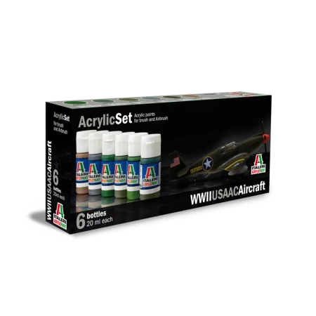 Italeri 438AP - Zestaw 6 farb akrylowych SAMOLOTY USAAC Z II WOJNY ŚWIATOWEJ