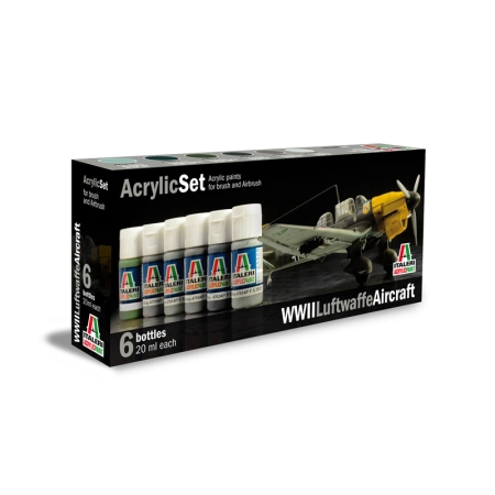 Italeri 436AP - Zestaw 6 farb akrylowych SAMOLOTY LUFTWAFFE Z II WOJNY ŚWIATOWEJ