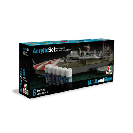 Italeri 434AP - Zestaw 6 farb akrylowych M.T.B. I STATKI