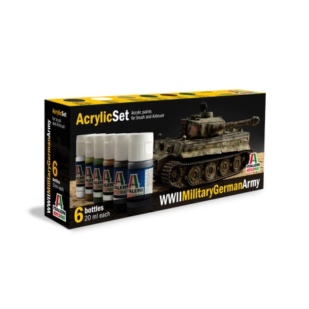 Italeri 433AP - Zestaw 6 farb akrylowych WOJSKO NIEMIECKIE Z II WOJNY ŚWIATOWEJ