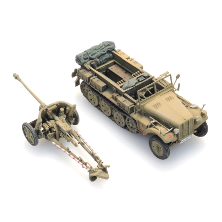 Artitec 6870490 - Pojazd gąsienicowy Sd.Kfz. 10 + PAK 38, Afrika