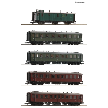 Roco 6200076 - Zestaw 5 wagonów pasażerskich, K.W.St.E., Ep.I