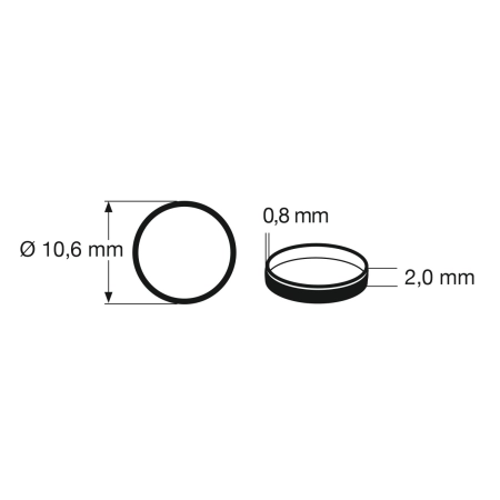 Fleischmann 648003 - Gumka przyczepnościowa Ø 10,6 x 2,0mm / 10szt.
