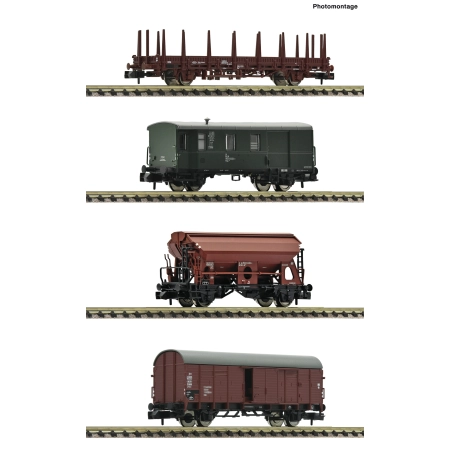 Fleischmann 6660044 - Zestaw 4 wagonów towarowych, DB, Ep.IV