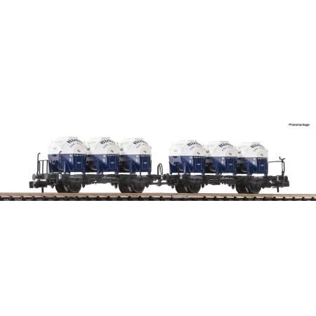 Fleischmann 6660046 - Wagon kontenerowy podwójny Laabkkmms.