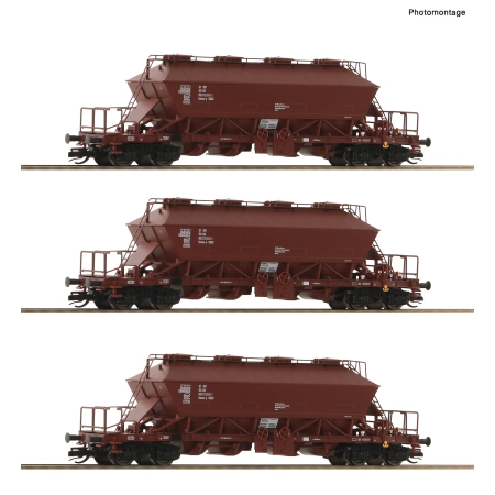 Roco 6680018 -  Zestaw 3 wagonów samowyładowczych DR