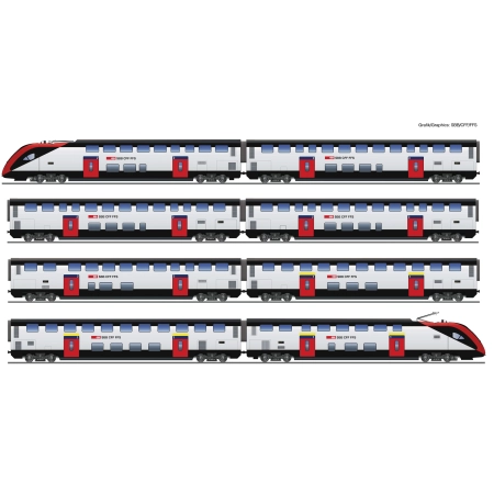 Roco 7710007 -  8-częściowy skład pasażerski RABe 502, SBB, Sound