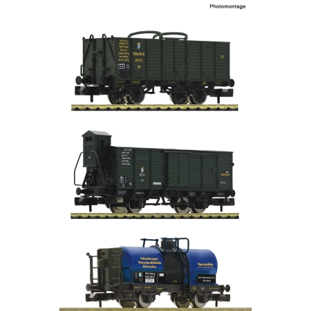 Fleischmann 809005 - Zestaw 3 wagonów towarowych, K.Bay.Sts.B., Ep.I
