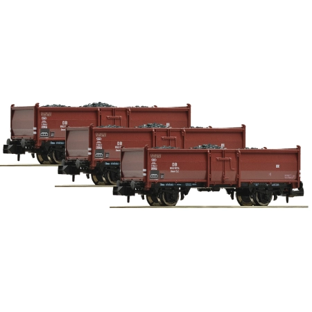 Fleischmann 820530 - Zestaw 3 wagonów towarowych Omm52, DB, Ep.III